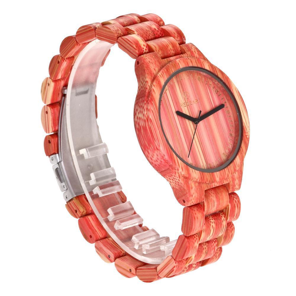 Montre en bambou colorée