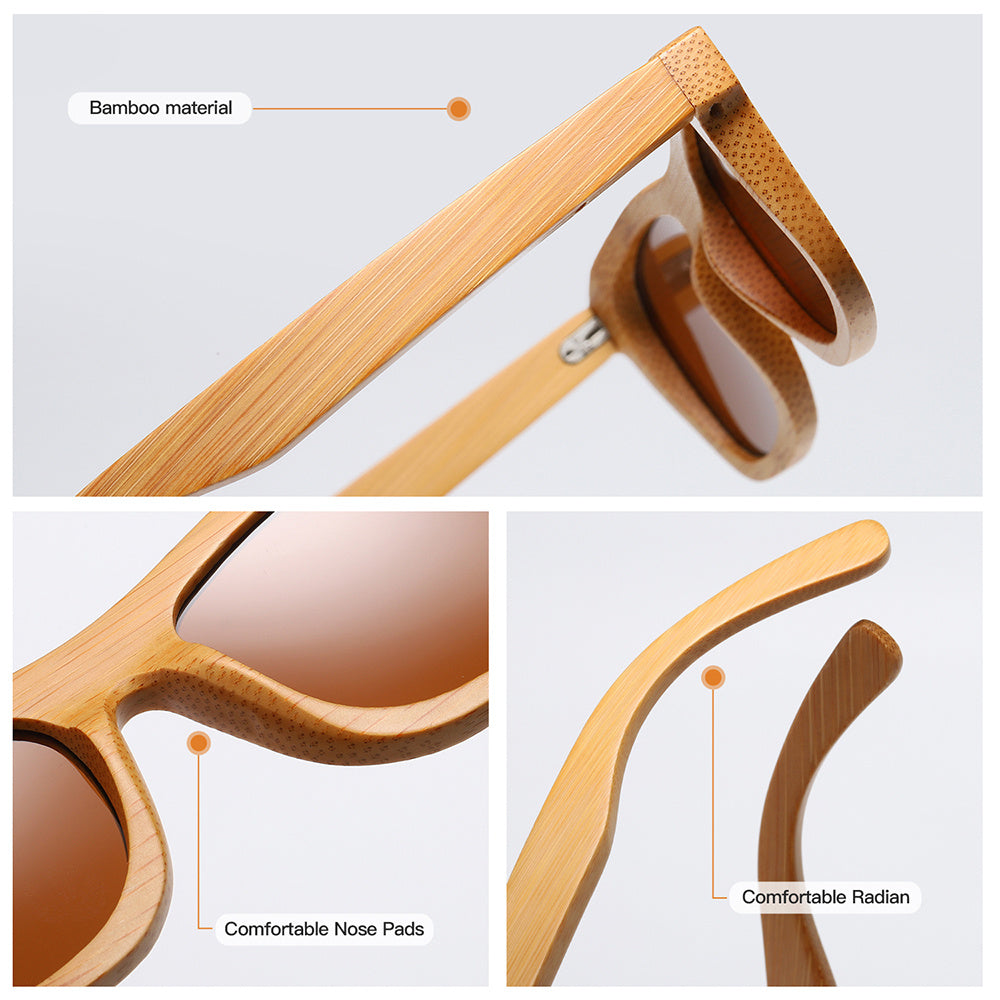 Nouvelles lunettes de soleil tendance en bambou