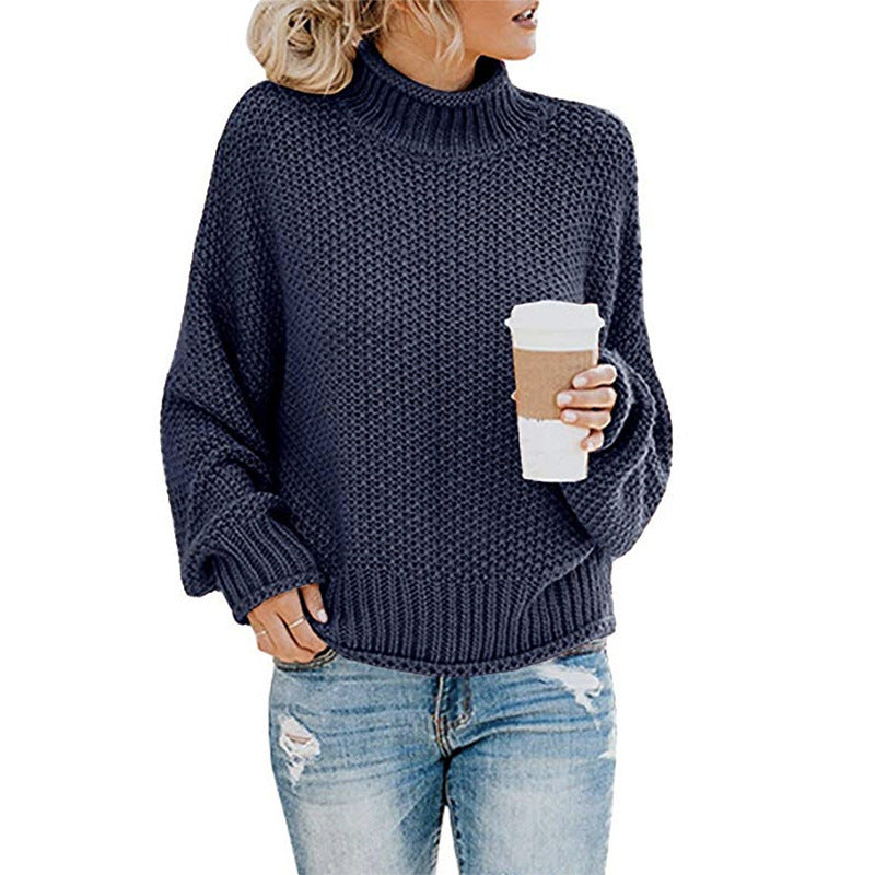 Pull col roulé uni, mode hiver, décontracté, tricoté, manches longues, vêtements pour femmes