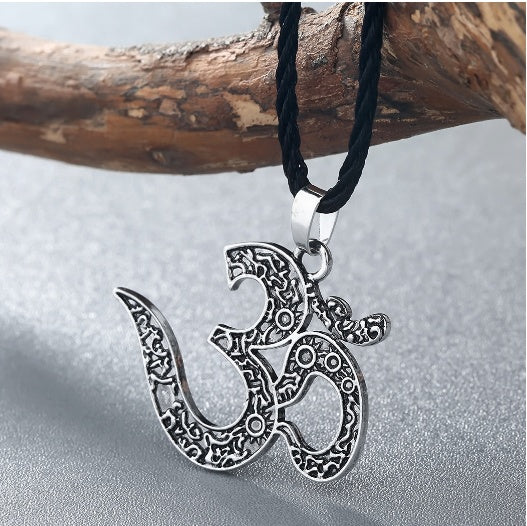 Collier OM, OM Bijoux, Yoga Femme, Collier Ethnique, Argent, Yoga Méditation - LUXARAH