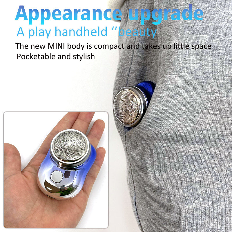 Mini rasoir portable sans fil rechargeable par USB, rasoir électrique pour le visage, humide et sec, indolore, petite taille, pour hommes - LUXARAH
