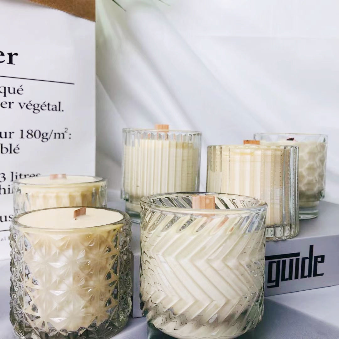 Bougie de soja au cœur de bois de santal végétal pur