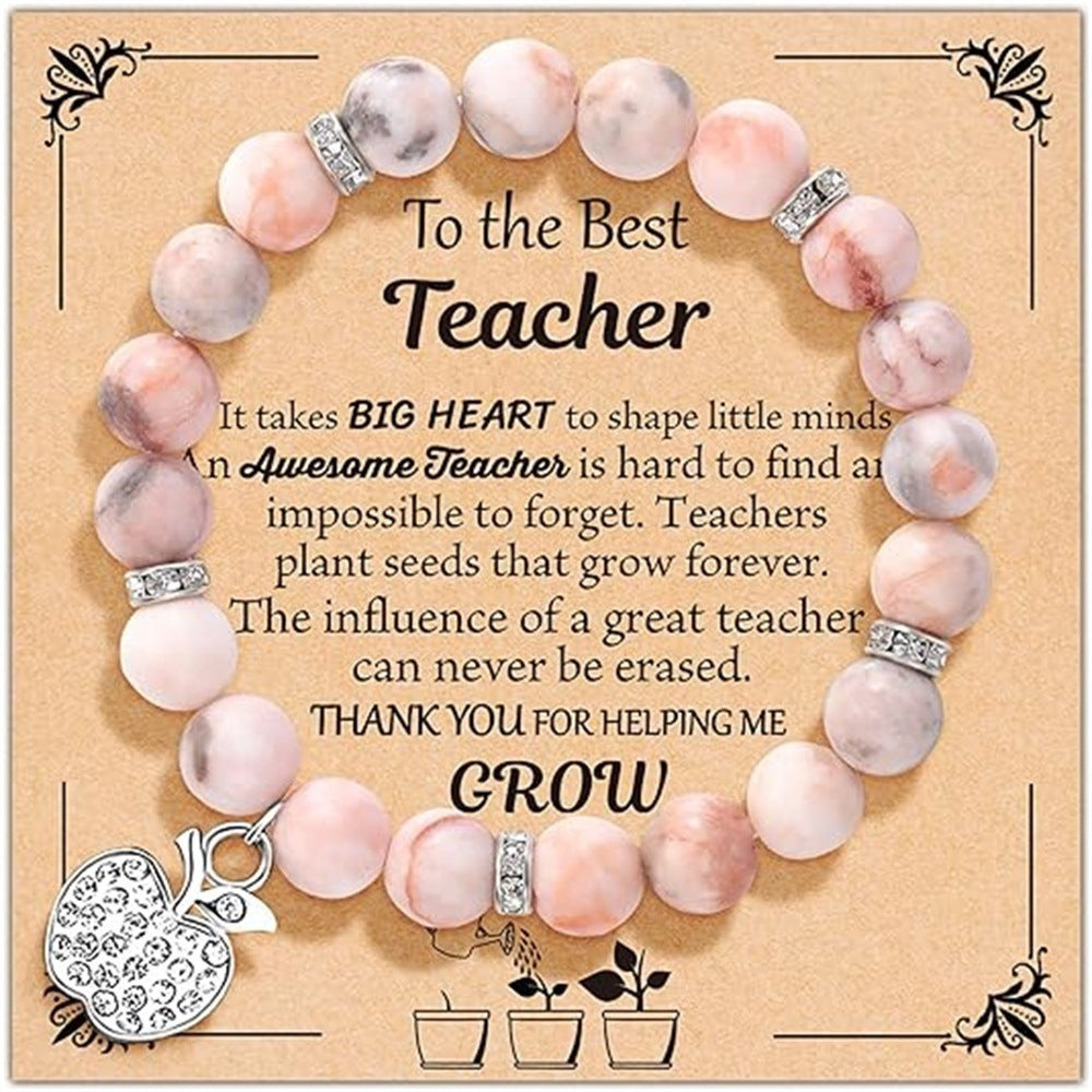 Bracelet tendance en pierre naturelle rose et rouge, motif zèbre, arbre de vie, idéal pour une grande ou une petite sœur, bijou d'anniversaire pour fille ou garçon