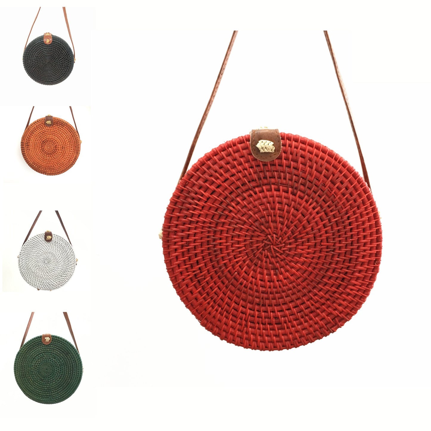 Sac tissé en rotin coloré