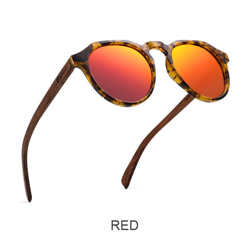 Lunettes de soleil polarisées Lunettes rondes Lunettes de soleil en bambou