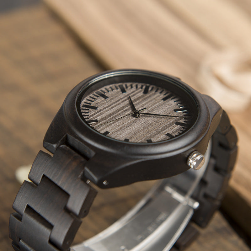 Montre en bois, montre en bambou montée à la main