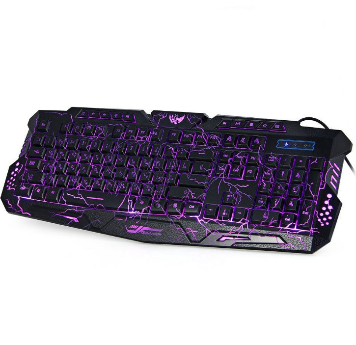 Ensemble clavier de jeu filaire rétroéclairé tricolore J10, souris de jeu lumineuse colorée, clavier russe