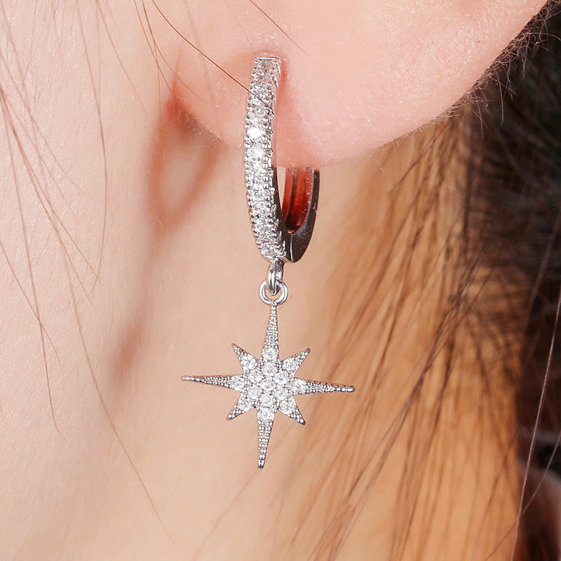 Boucles d'oreilles asymétriques Fashion Star Moon