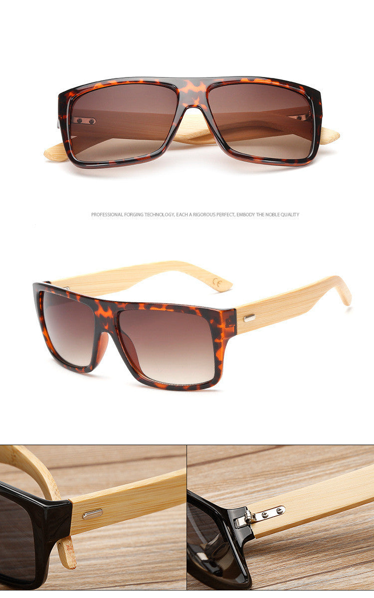 Lunettes de soleil rétro en bois et bambou pour hommes et femmes