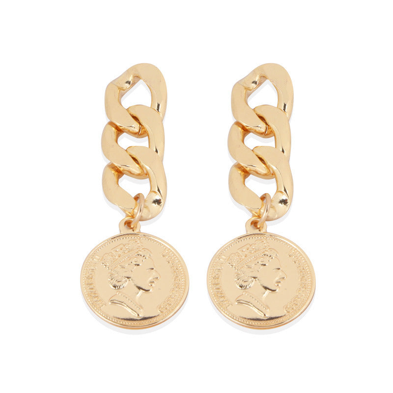 Boucles d'oreilles à tige en argent avec chaîne