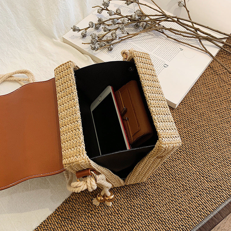 Sacs à main Fashion Box en rotin pour femmes - LUXARAH