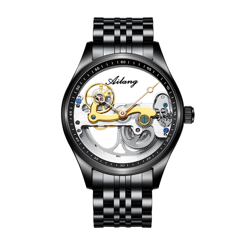 Montre mécanique automatique pour homme, montre creuse créative, bracelet en silicone - LUXARAH