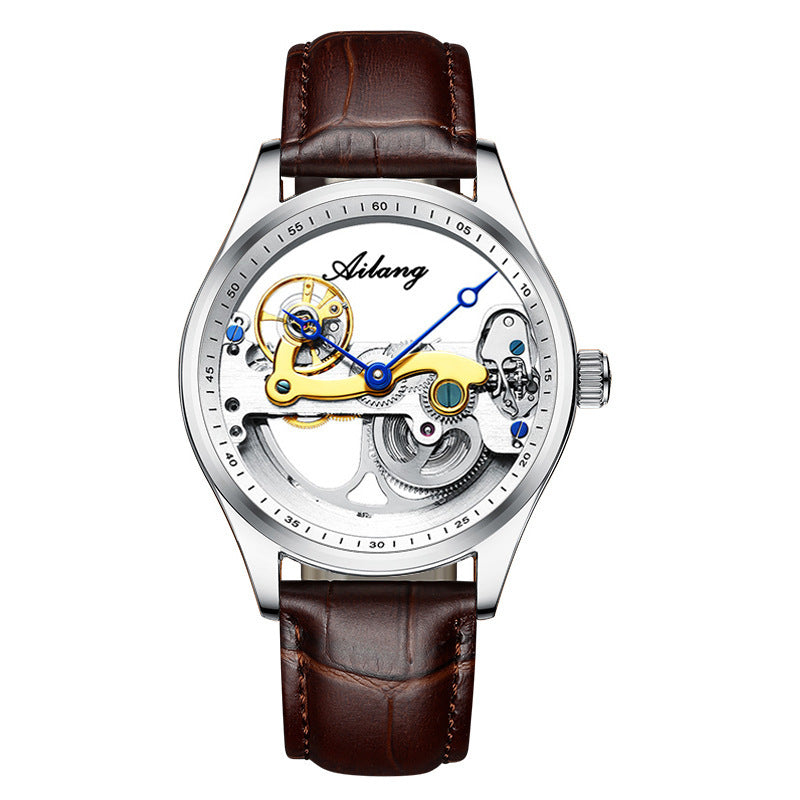 Montre mécanique automatique pour homme, montre creuse créative, bracelet en silicone - LUXARAH