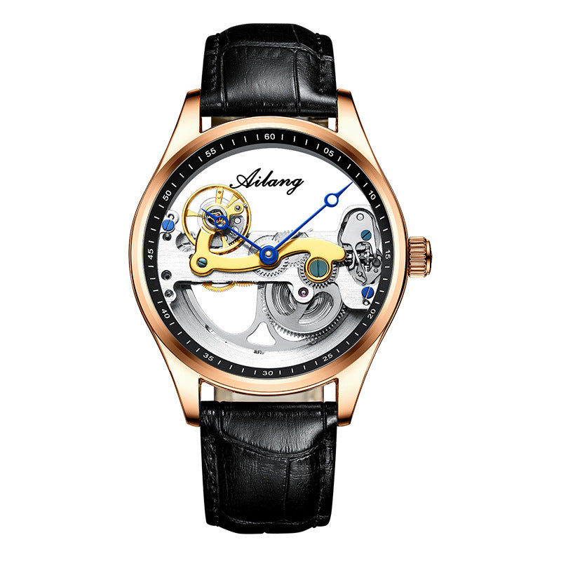 Montre mécanique automatique pour homme, montre creuse créative, bracelet en silicone - LUXARAH