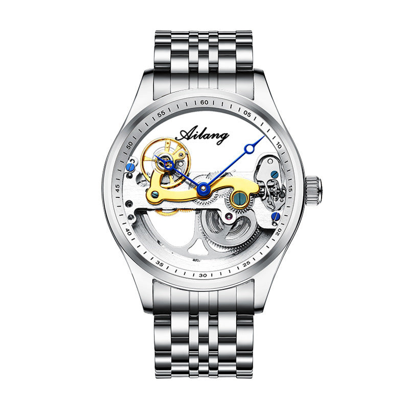 Montre mécanique automatique pour homme, montre creuse créative, bracelet en silicone - LUXARAH