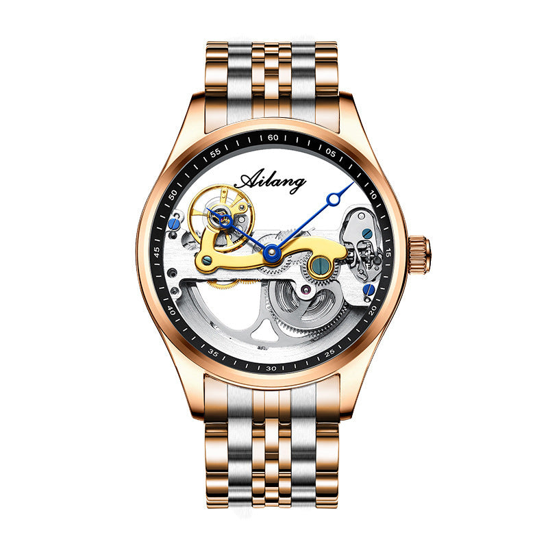Montre mécanique automatique pour homme, montre creuse créative, bracelet en silicone - LUXARAH