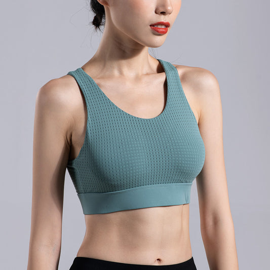Soutien-gorge de yoga et de fitness tout-en-un, style gilet antichoc, froncé et galbant - LUXARAH