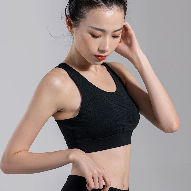 Soutien-gorge de yoga et de fitness tout-en-un, style gilet antichoc, froncé et galbant - LUXARAH