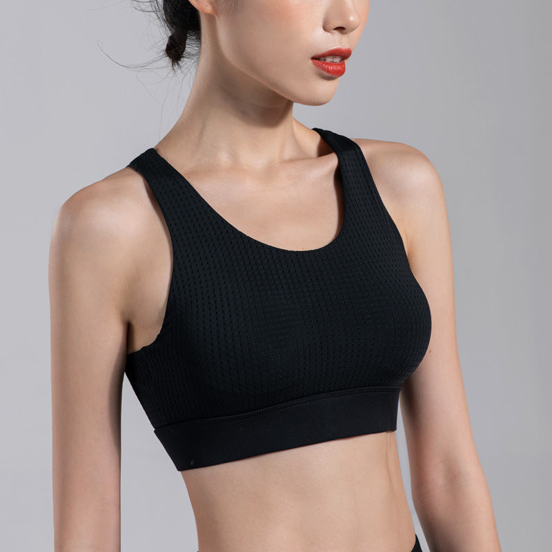 Soutien-gorge de yoga et de fitness tout-en-un, style gilet antichoc, froncé et galbant - LUXARAH