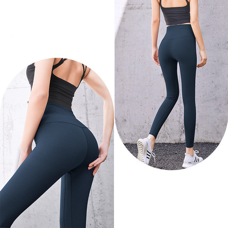 Pantalon de fitness skinny taille haute pêche - LUXARAH