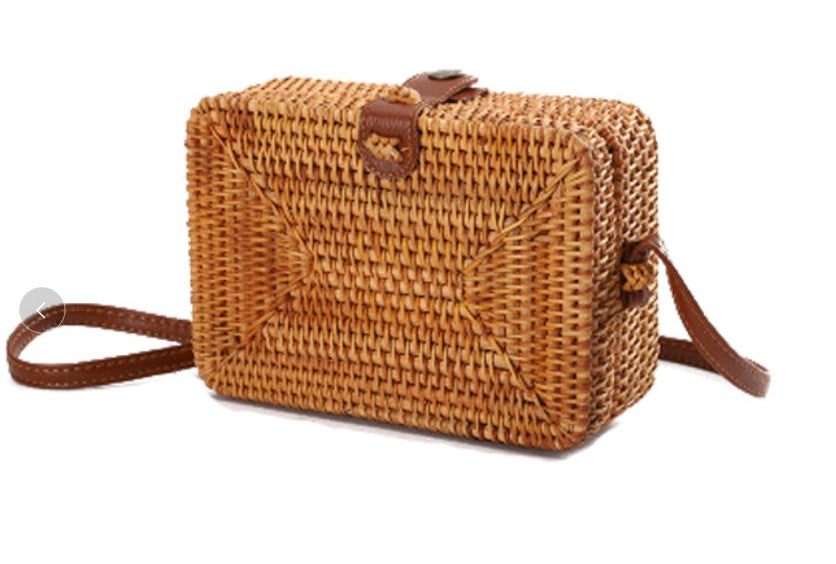 Sac en rotin diagonal à une épaule - LUXARAH