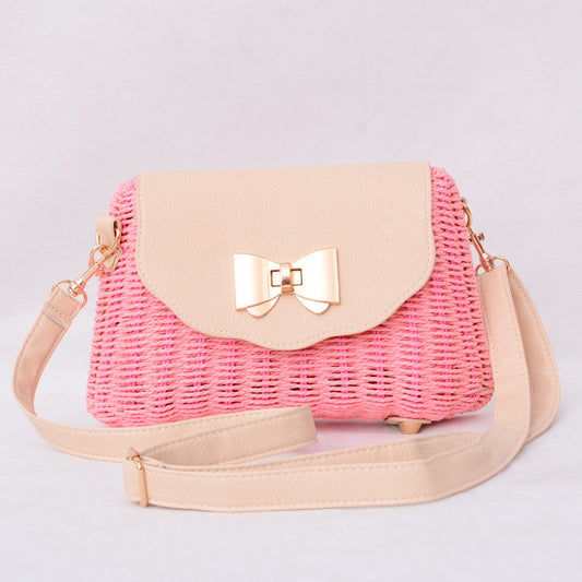 Sac en rotin à fermoir papillon pour femme - LUXARAH