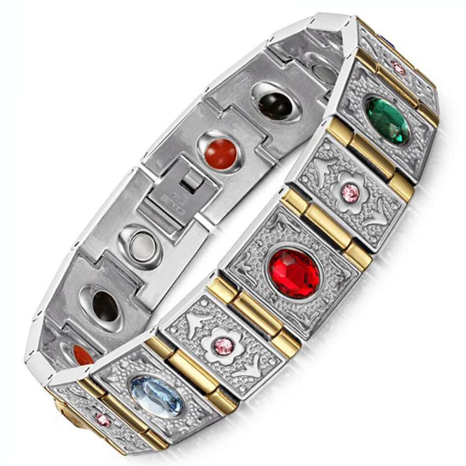 Bracelet en acier inoxydable, à énergie magnétique, en acier titane pour homme - LUXARAH