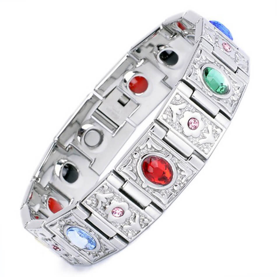 Bracelet en acier inoxydable, à énergie magnétique, en acier titane pour homme - LUXARAH