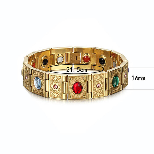 Bracelet en acier inoxydable, à énergie magnétique, en acier titane pour homme - LUXARAH