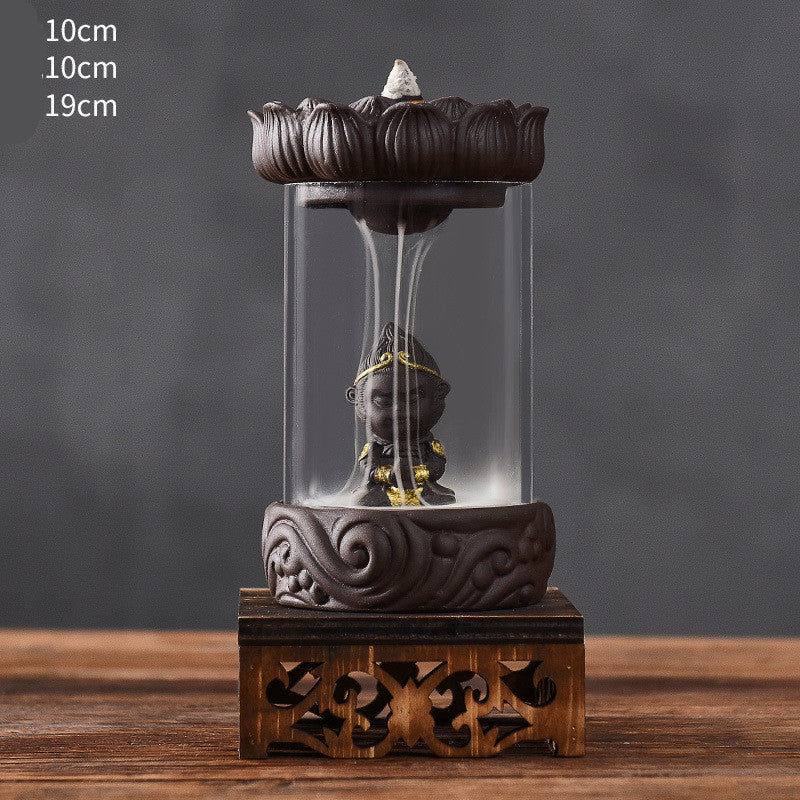 Brûleur d'encens à refoulement, couverture anti-vent, brûleur d'encens en bois de santal, Le Grand Sage rend le Zen