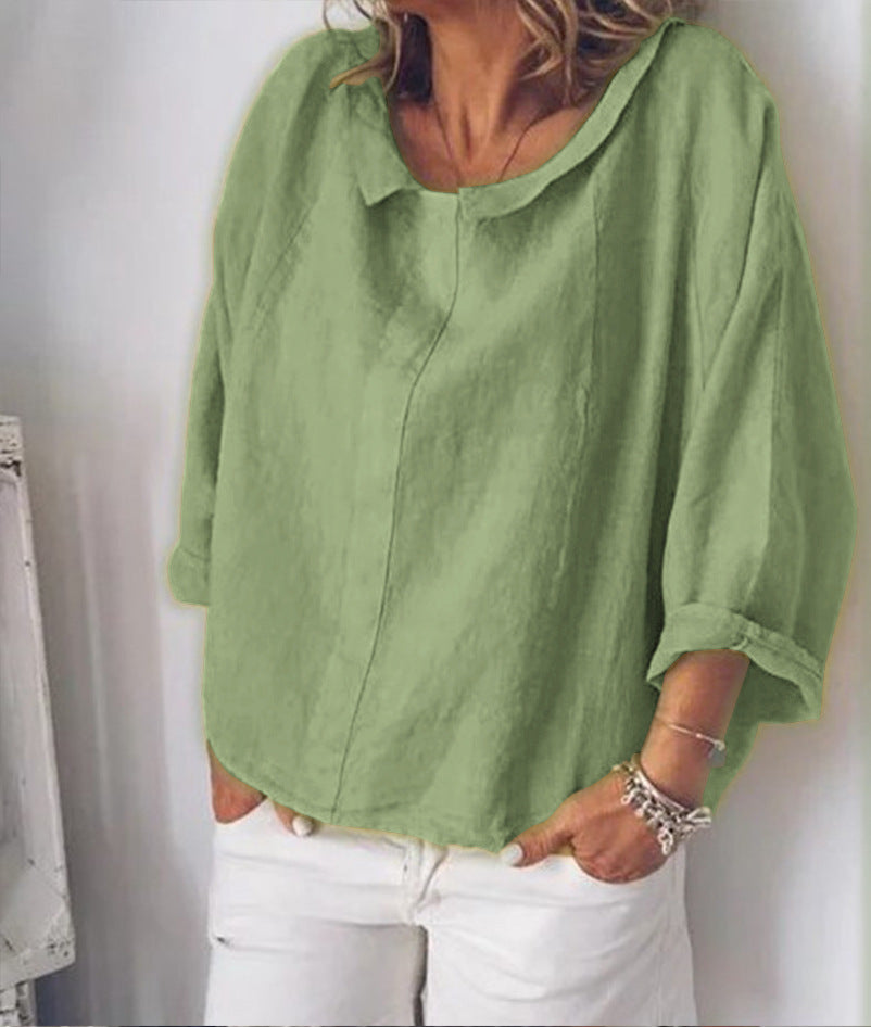 Mode ZANZEA Femmes, Col Revers, Chemisier Automne, Chemise À Manches Longues, Décontracté, Solide, Blusas, Coton, Lin, Hauts, Travail, Chemise, - LUXARAH