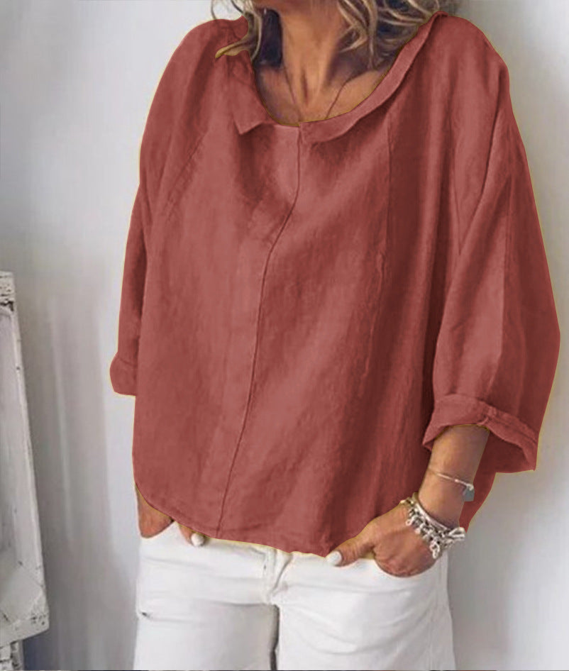 Mode ZANZEA Femmes, Col Revers, Chemisier Automne, Chemise À Manches Longues, Décontracté, Solide, Blusas, Coton, Lin, Hauts, Travail, Chemise, - LUXARAH