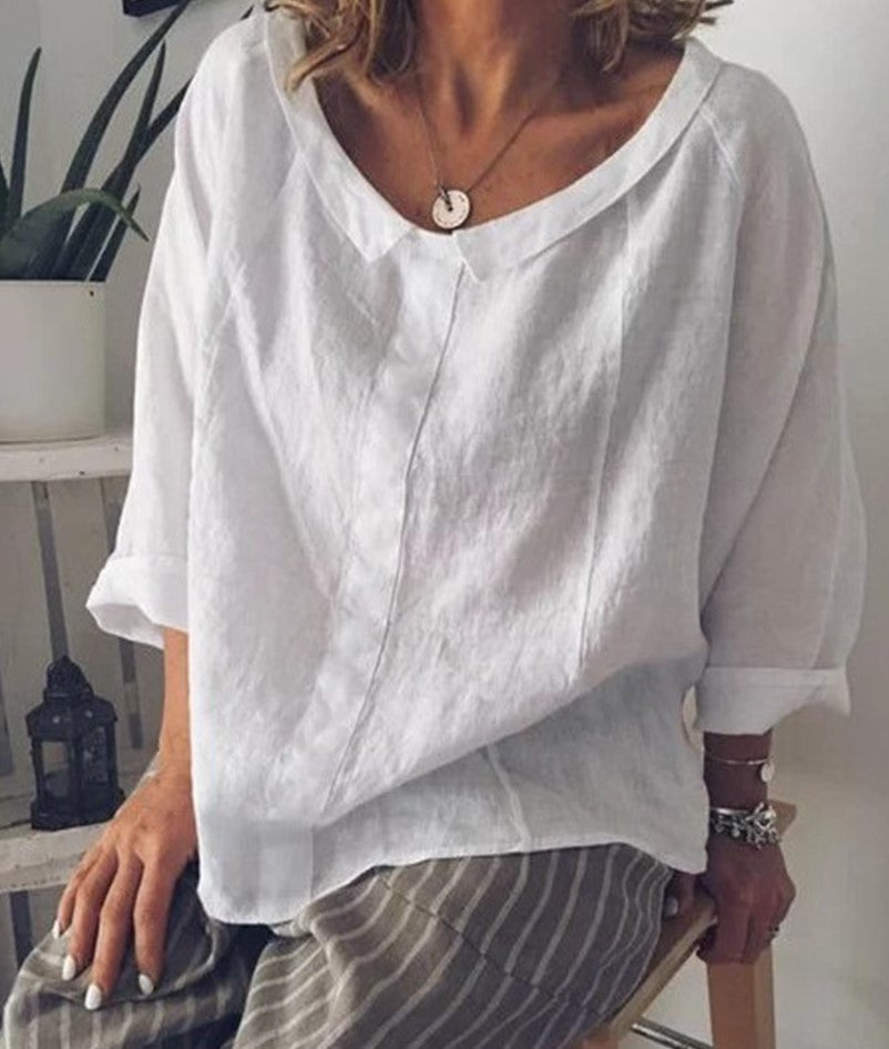 Mode ZANZEA Femmes, Col Revers, Chemisier Automne, Chemise À Manches Longues, Décontracté, Solide, Blusas, Coton, Lin, Hauts, Travail, Chemise, - LUXARAH
