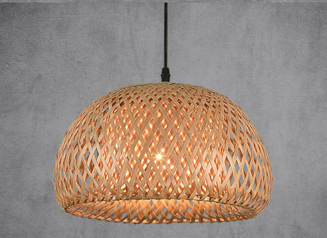 Lustre en bambou, tissé de style américain pour restaurant, lampes d'Asie du Sud-Est - LUXARAH