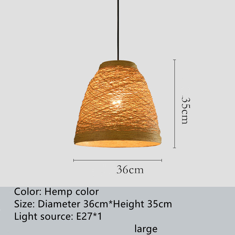 Lampe suspendue en rotin tissée en forme de boule pour café, restaurant, ferme, hot pot, bar