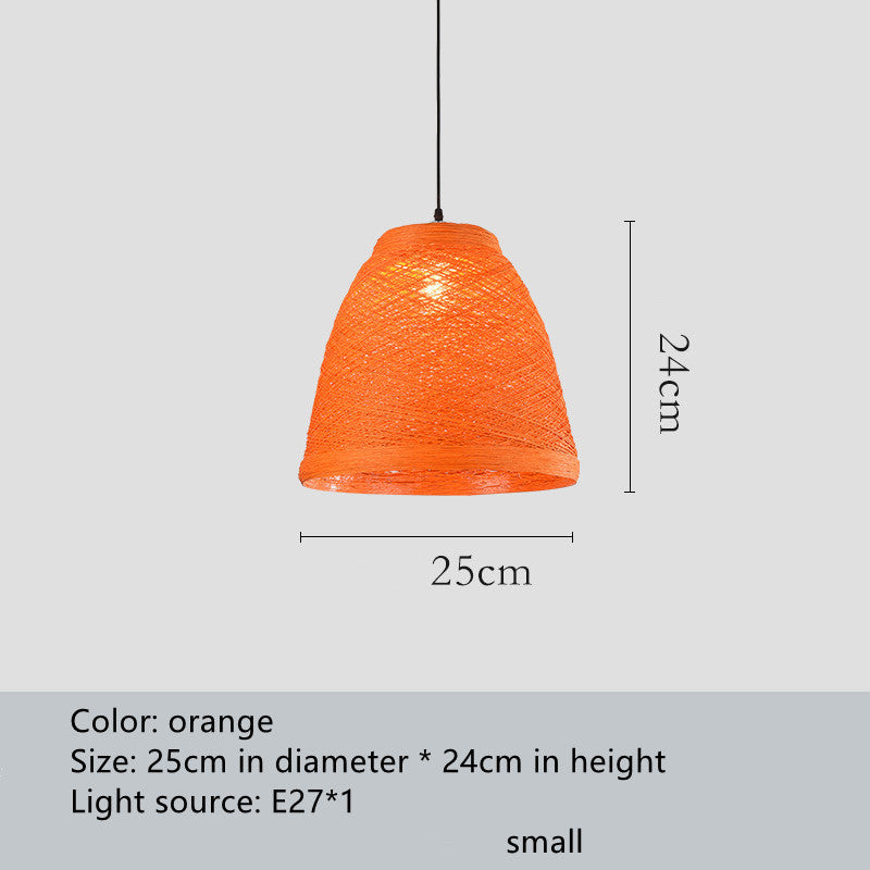Lampe suspendue en rotin tissée en forme de boule pour café, restaurant, ferme, hot pot, bar