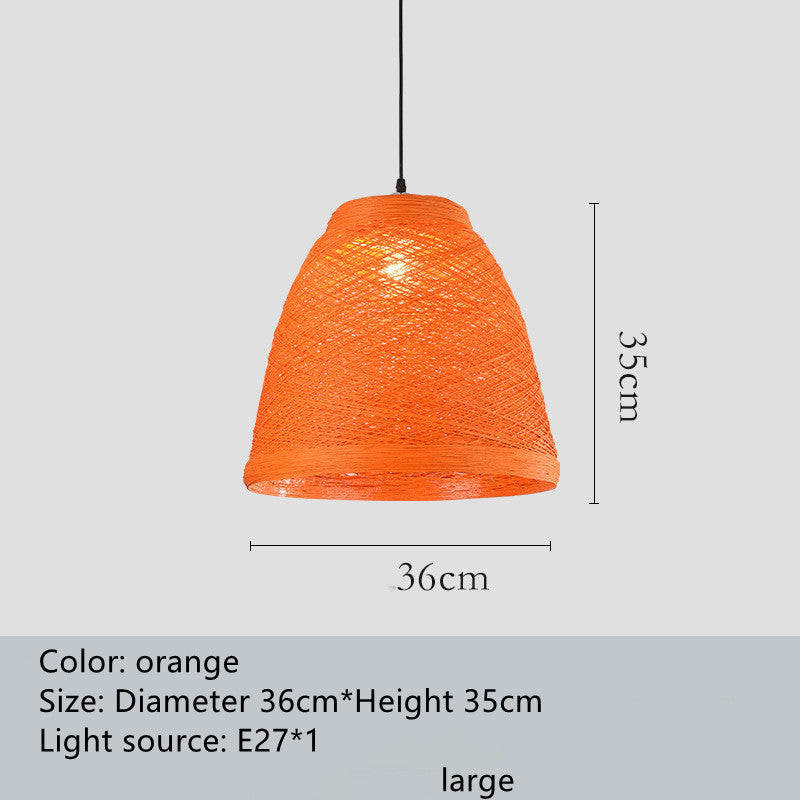 Lampe suspendue en rotin tissée en forme de boule pour café, restaurant, ferme, hot pot, bar
