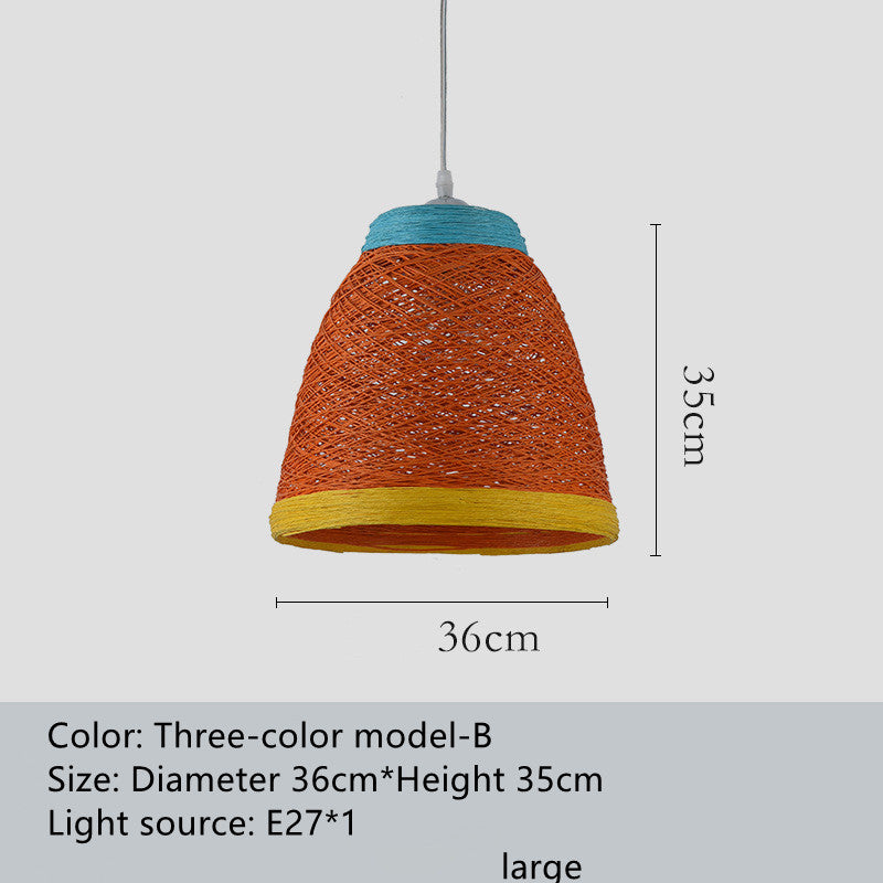 Lampe suspendue en rotin tissée en forme de boule pour café, restaurant, ferme, hot pot, bar