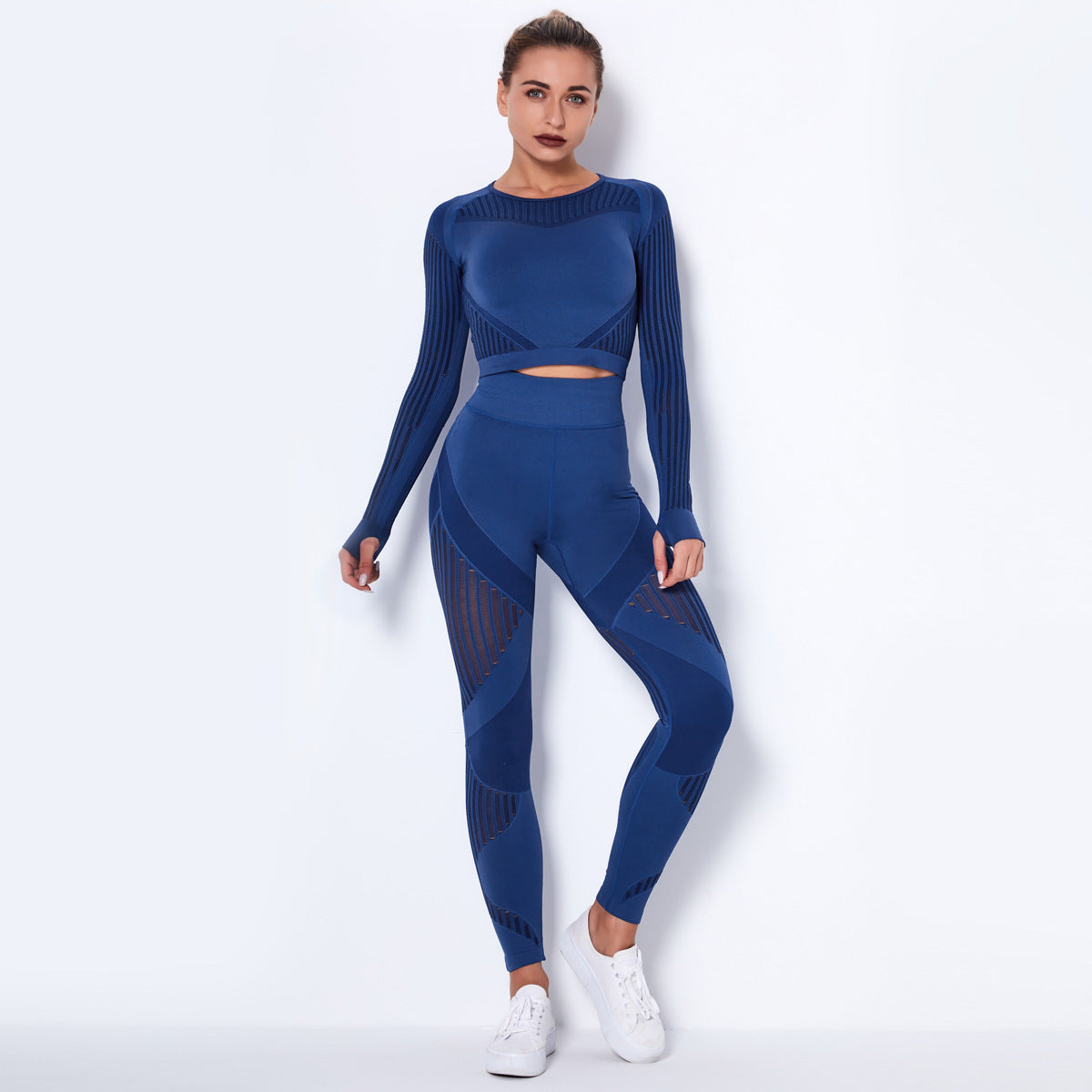 Combinaison de yoga absorbante tricotée sans coutures à manches longues - LUXARAH