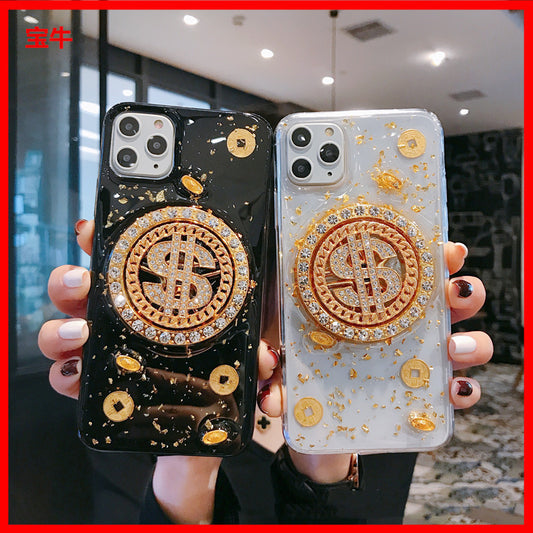 Coque de téléphone 3D Diamond Dollar Turnplate de luxe