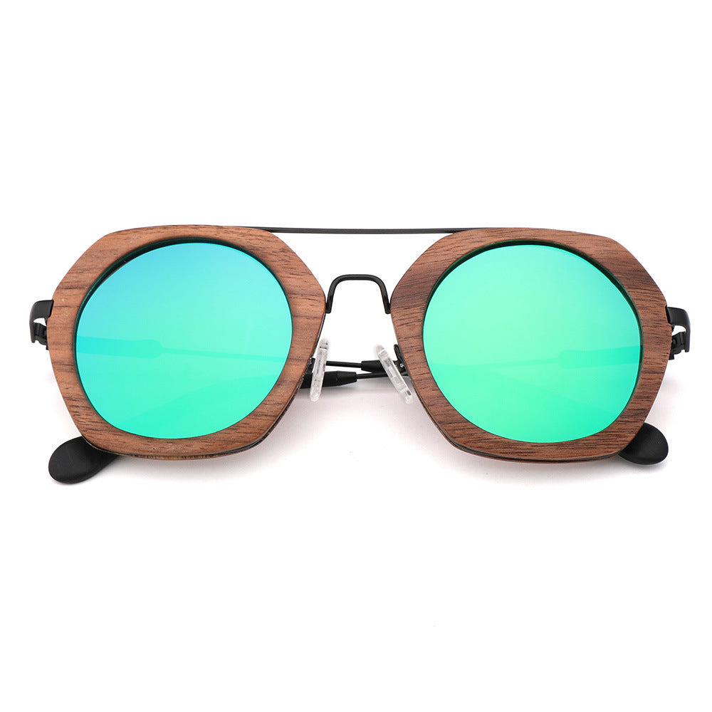 Lunettes de soleil polarisées en bambou et bois pour l'équitation