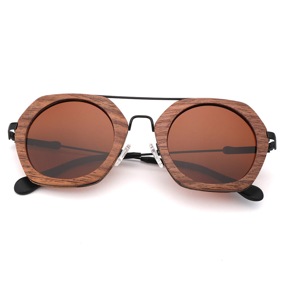 Lunettes de soleil polarisées en bambou et bois pour l'équitation