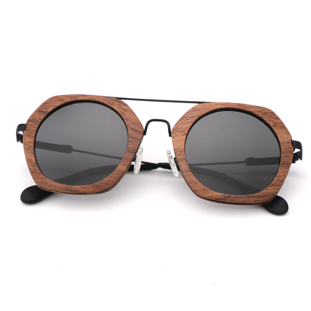 Lunettes de soleil polarisées en bambou et bois pour l'équitation