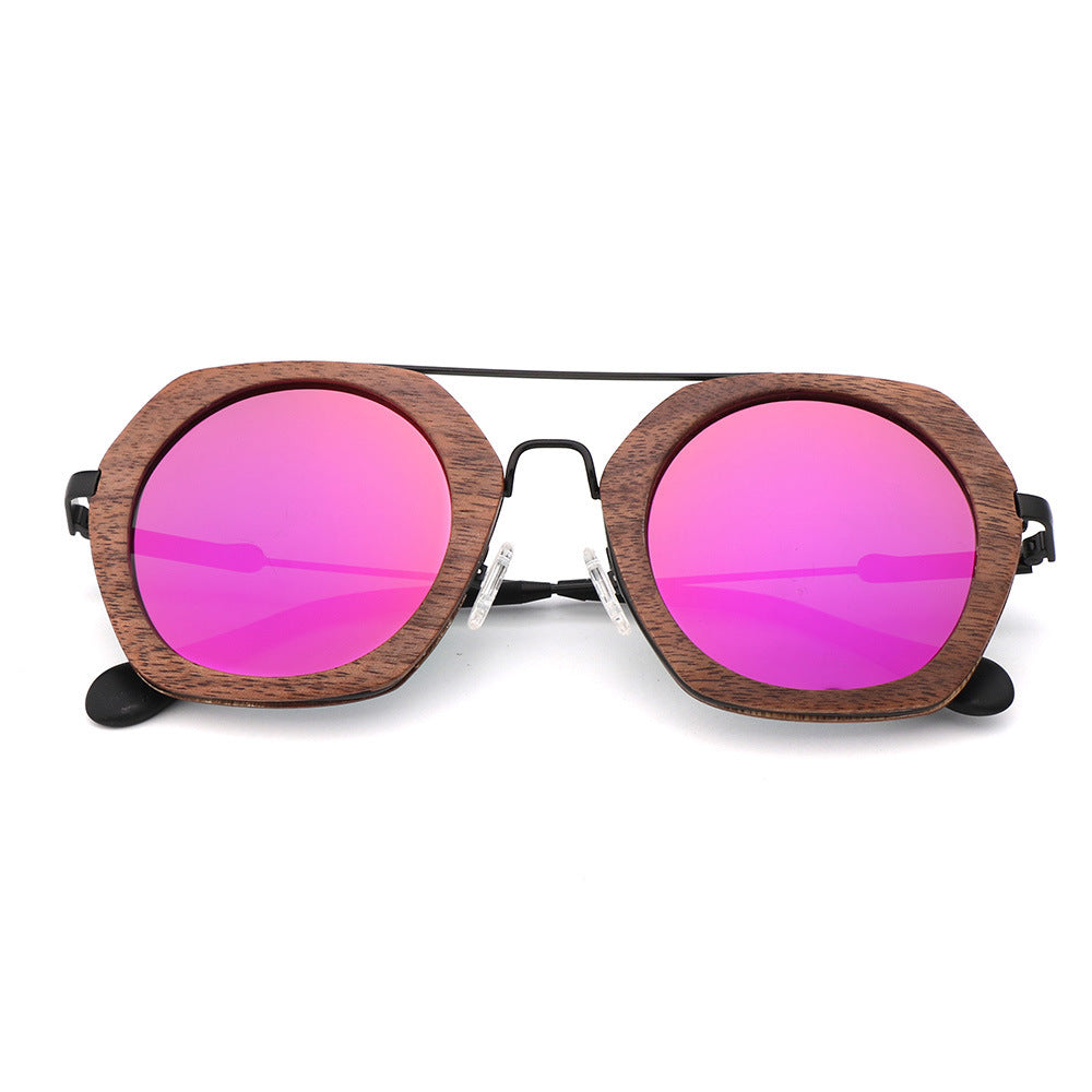 Lunettes de soleil polarisées en bambou et bois pour l'équitation
