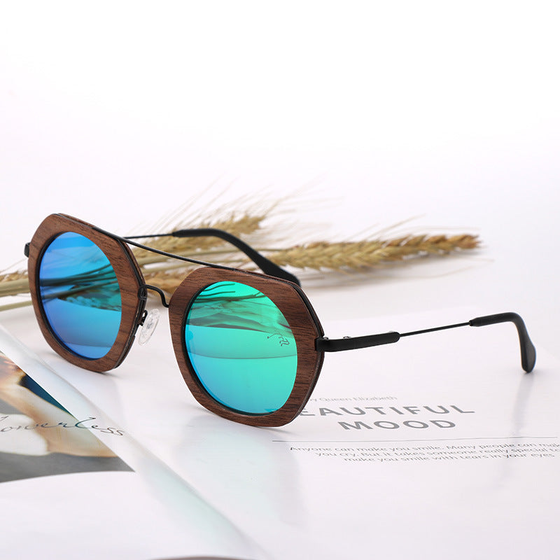 Lunettes de soleil polarisées en bambou et bois pour l'équitation