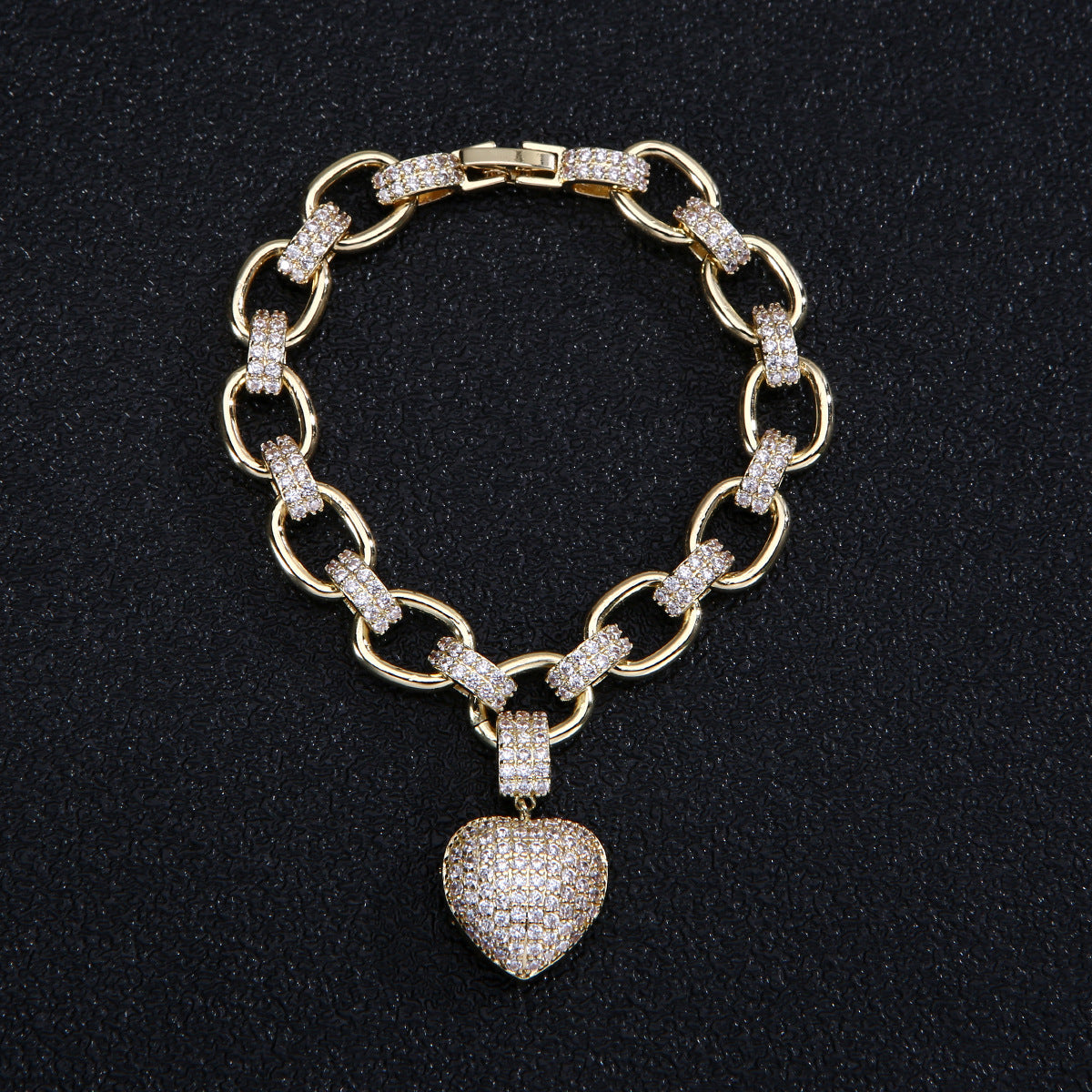 Parure de bijoux de luxe couleur or avec bracelets et colliers ras du cou en zircone cubique pour femme, bijoux de mariage - LUXARAH