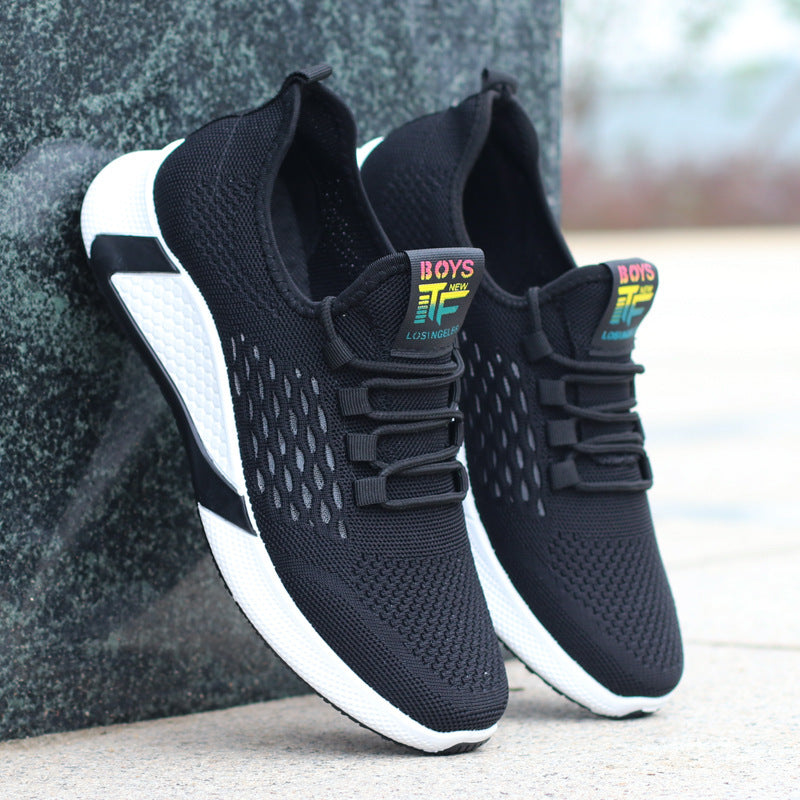 Nouvelles chaussures de sport pour hommes, respirantes, décontractées, en maille, confortables, à lacets, antidérapantes, basses, pour la course - LUXARAH
