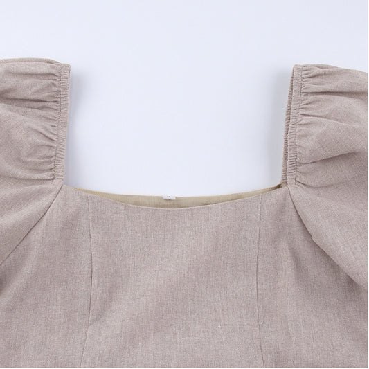 Robes Mini-robe à col carré et manches bouffantes - LUXARAH