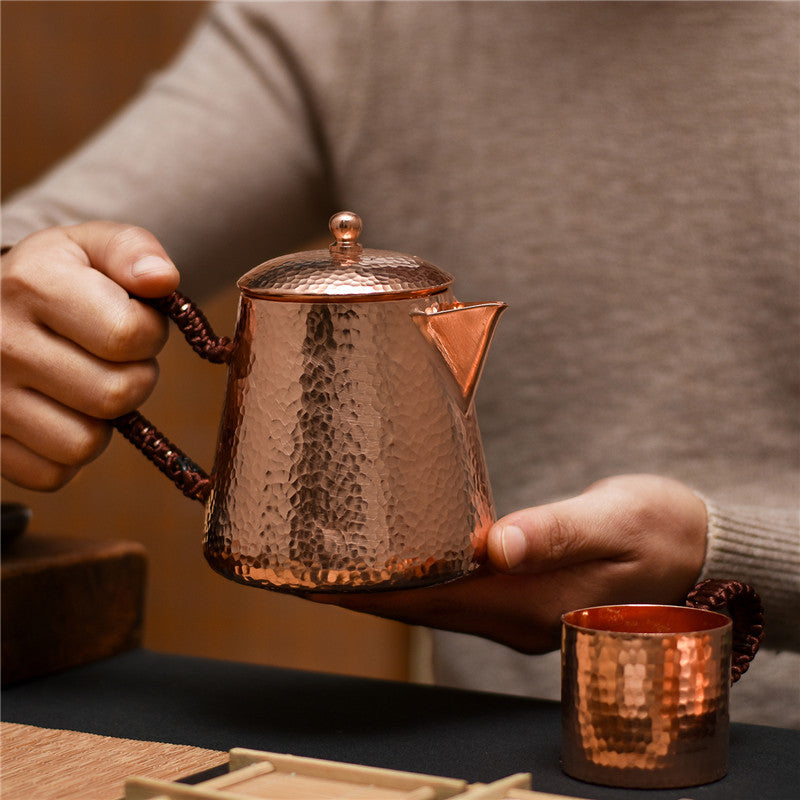Petite théière en cuivre faite à la main, théière en cuivre pur - LUXARAH