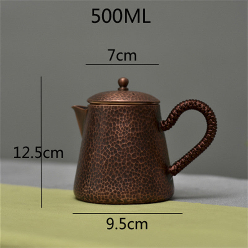 Petite théière en cuivre faite à la main, théière en cuivre pur - LUXARAH